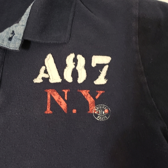 Aeropostale New York Short Sleeve 3 button Polo Shirt Men's large black - Picture 4 of 9